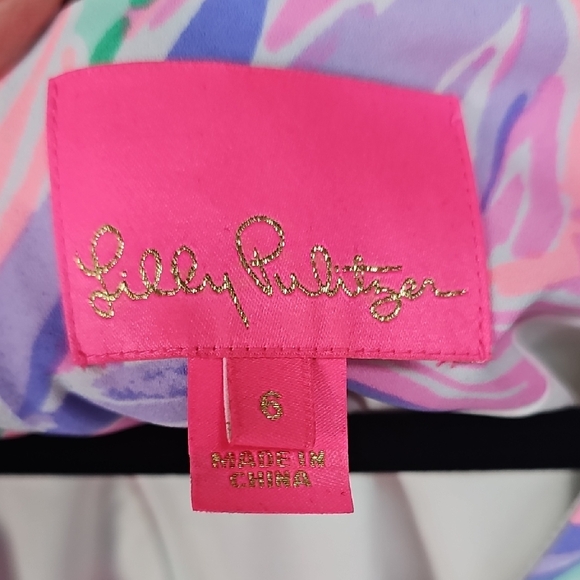 Lilly Pulitzer Pink and Gold Logo Dress Label - Picture 2 of 6